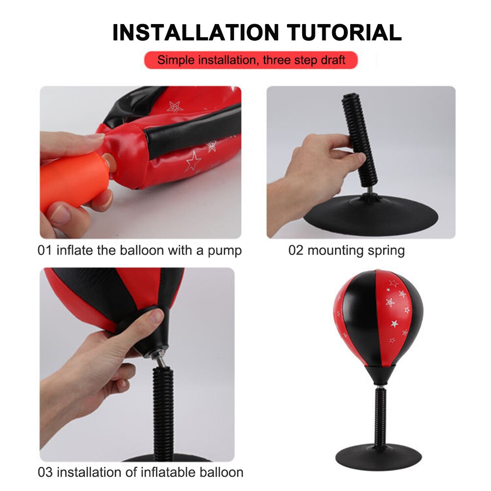 Desktop Punching Bag Mini Punch Sports Fitness Punching Bag Speed Balls Vent Ball Stand Boxing Stress Relief Toy