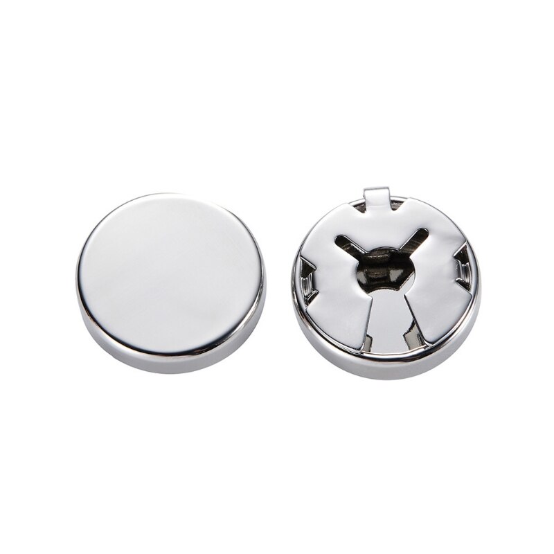 1 Paar Messing Ronde Manchet Knop Cover Manchetknopen Voor Wedding Formele Shirt Mannen Formele Button Covers Imitatie Manchet links: Silver