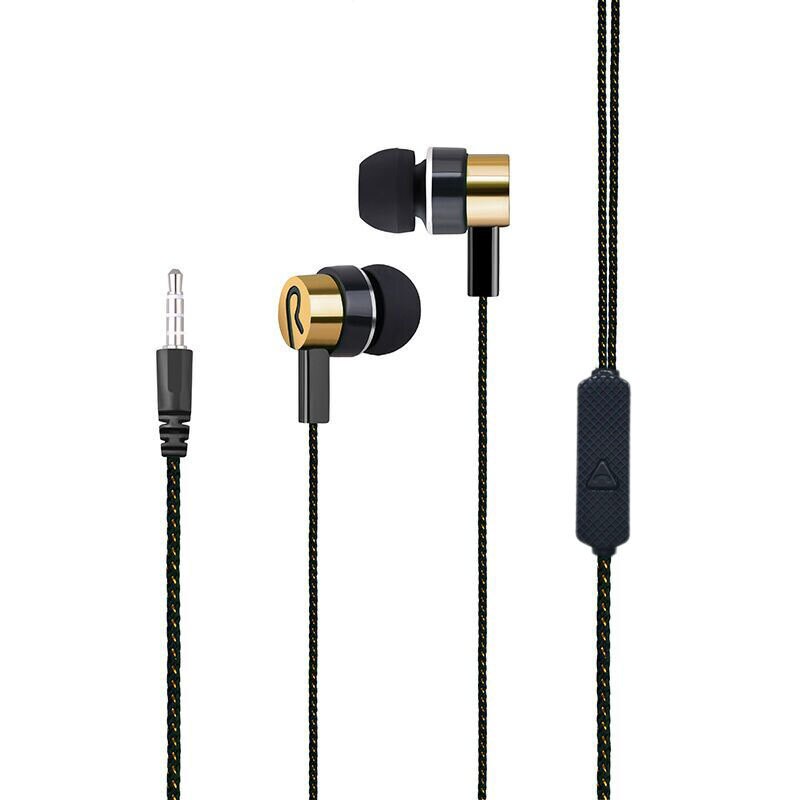 Bedrade Koptelefoon 3.5Mm In-Ear Stereo Oordopjes Ingebouwde Microfoon Mobiele Telefoon Gaming Headset Voor Iphone Voor samsung Xiaomi Huawei: Gold