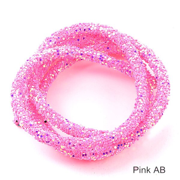 1 Iarda 6 millimetri di trasporto Della Resina di Scintillio di Strass Corda Mulit Colori Del Cavo Del Tubo Corda Strass Guarnizioni per Le Decorazioni di Nozze F0144: rosa AB