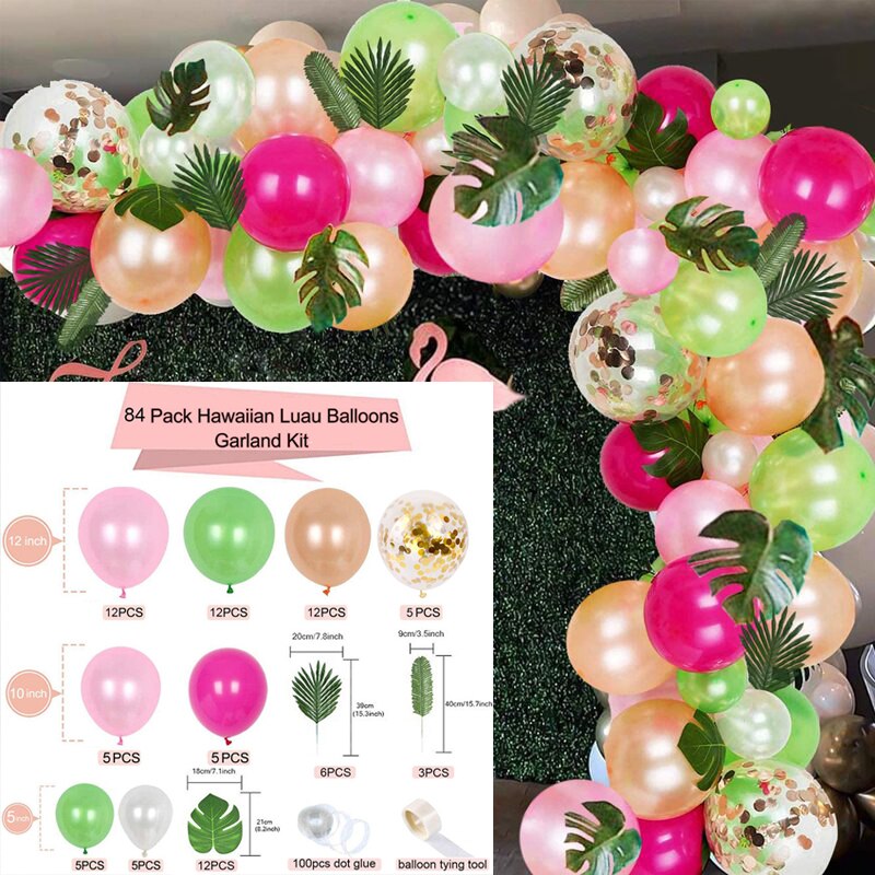 tropisch hawaiisch Ballon Girlande Bogen Bausatz Ballon Baby Dusche Konfetti Ballon Geburtstag Sommer Hawaii Party Dekor Hochzeit: Ballon 2