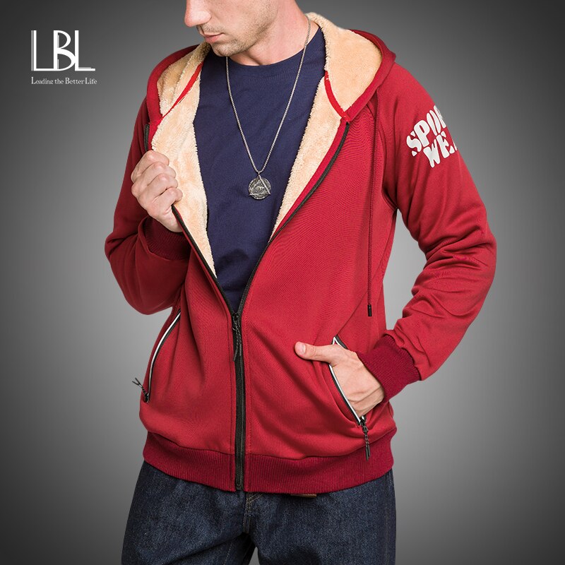 Casual hoodies jacka män vinter tjocka varma fleecerockar bomull dragkedja raglanrock manliga träningsoveraller ytterrockar