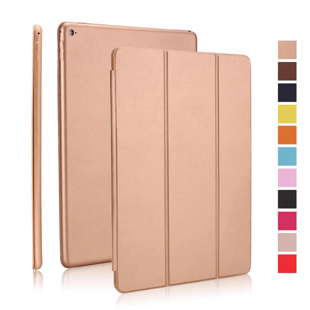 For ipad Pro 9.7 Case A1673 A1674 PU Leather Magnetic Smart Cover for ipad Pro 9.7 Case with Flip Stand: Gold