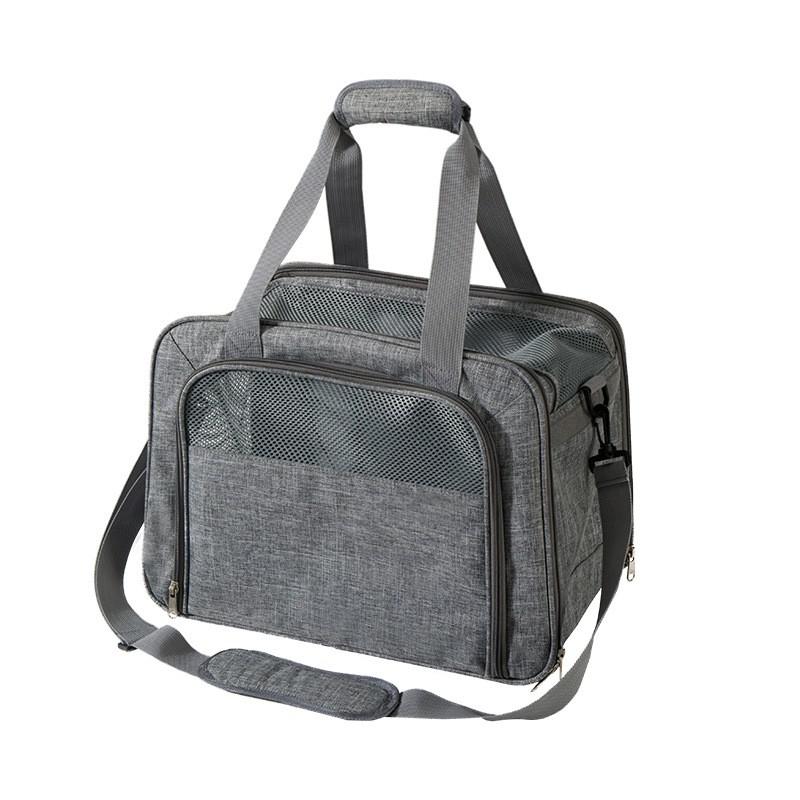 LDLC-Bolsa de transporte para mascotas, bolso portátil de lados suaves para gatos, transpirable, para perros pequeños, de malla transpirable, para viajes: D