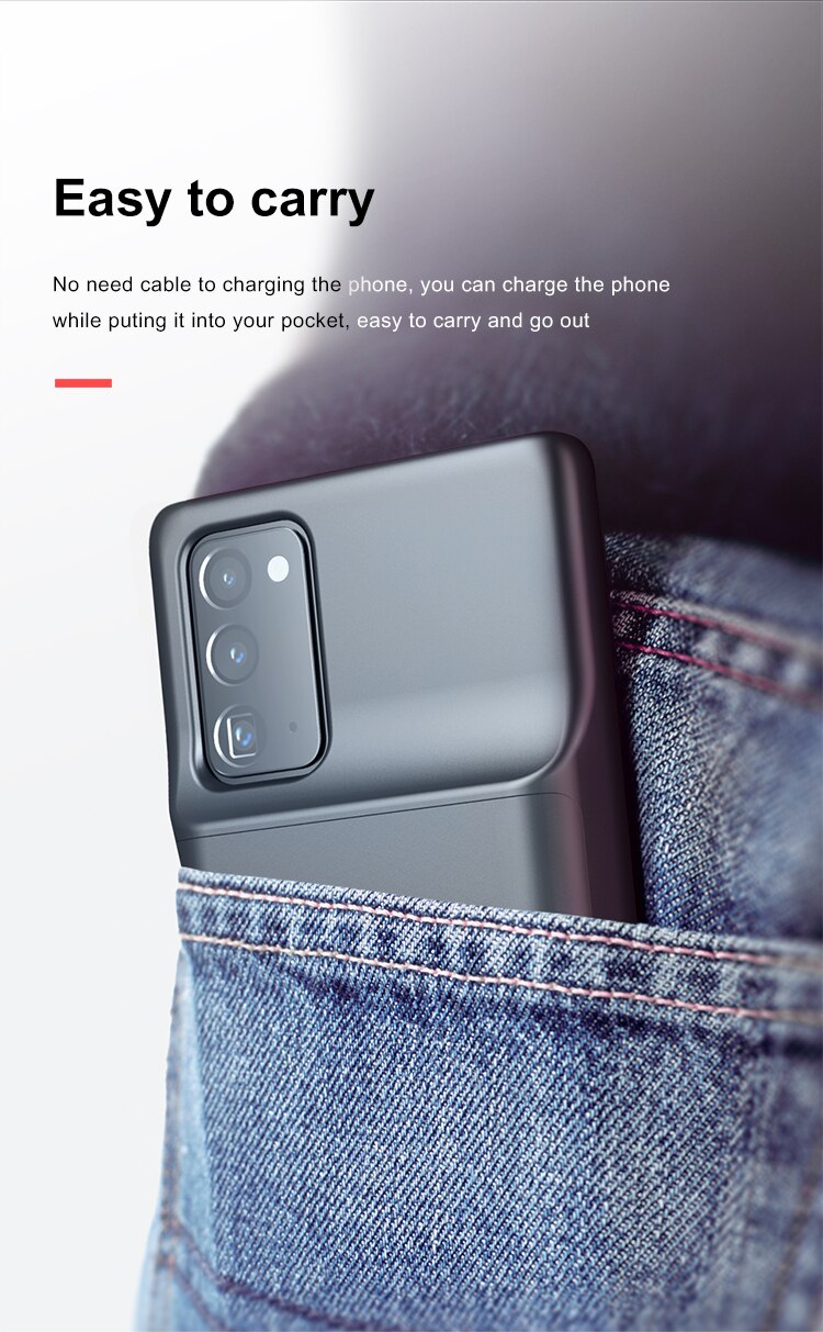 6000 Mah For Samsung Galaxy Note 20 Power Case Note 20 Ultra Battery Charger Case Power Bank Note 20 Ultra Power Case