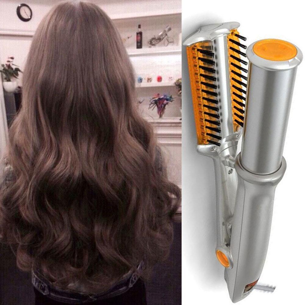 2 In 1 Rotating Brush Air Styler Comb Curling Iron Hair Brush Hairdressing Straight-roll Tool Dual-Purpose Styling Roll P0U5