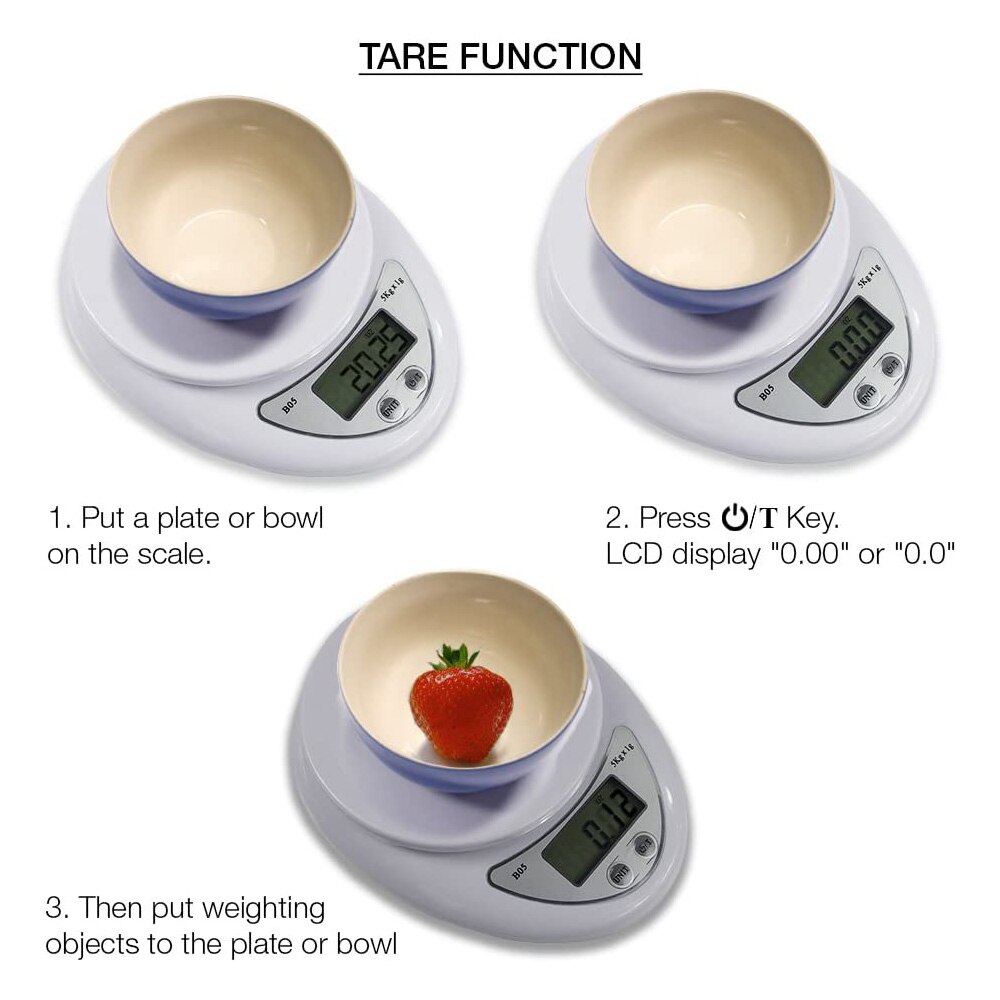 Electronic Digital Scale 5KG 1KG 0.1G LCD Monitor Electronic Kitchen Scale Mini Precision Scale Food Scale for Food Balance