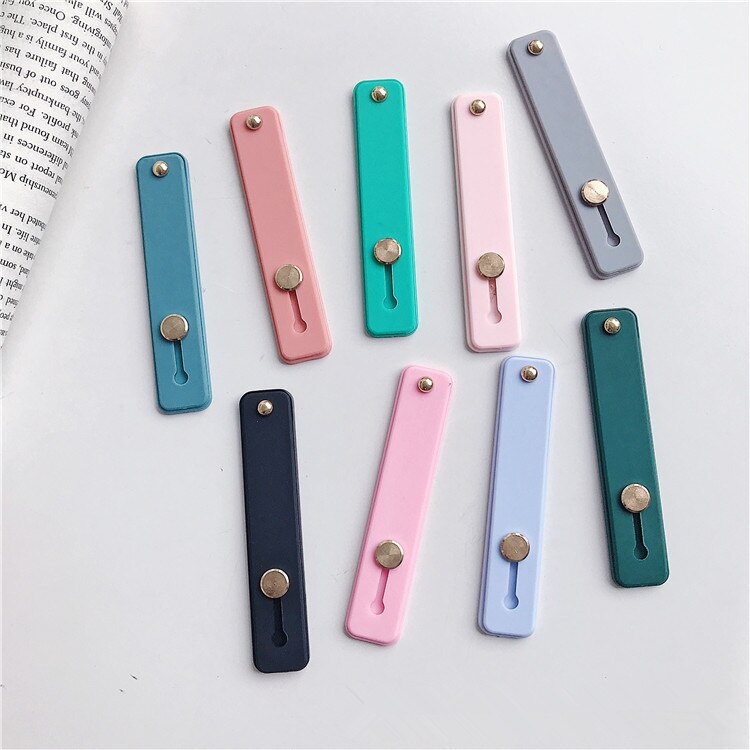 Candy Kleur Mobiele Telefoon Geval Beugel Polsband Ondersteuning Push Stretch Silicone Wrist Band Hand Vinger Grip Socket Houder