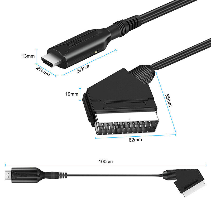 SCART To HDMI Video Audio Upscale Converter Adapter 1080P/NTSC/PAL For HD TV DVD for Sky Box STB Plug and Play