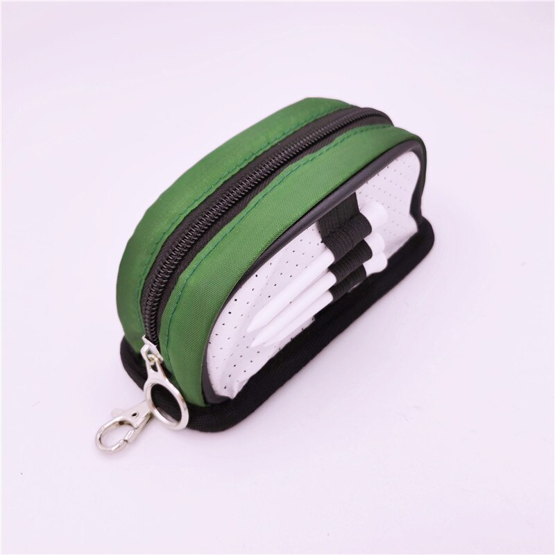 Small Golf Ball Bag Mini Golf Bags With Tee Position Zipper PU Leather Small Pocket Unisex 2 Colors: green white