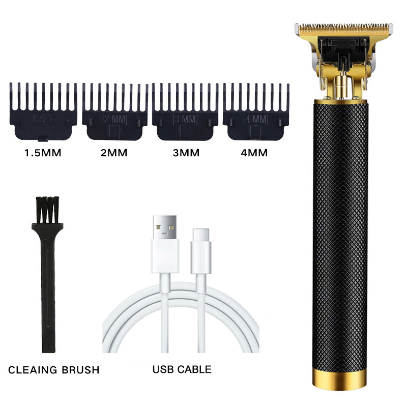 Professionele Carving Tondeuse Oplaadbare Haar Snijmachine Kapper Tondeuse Vintage T9 Heren Tondeuse Cadeau: WIT