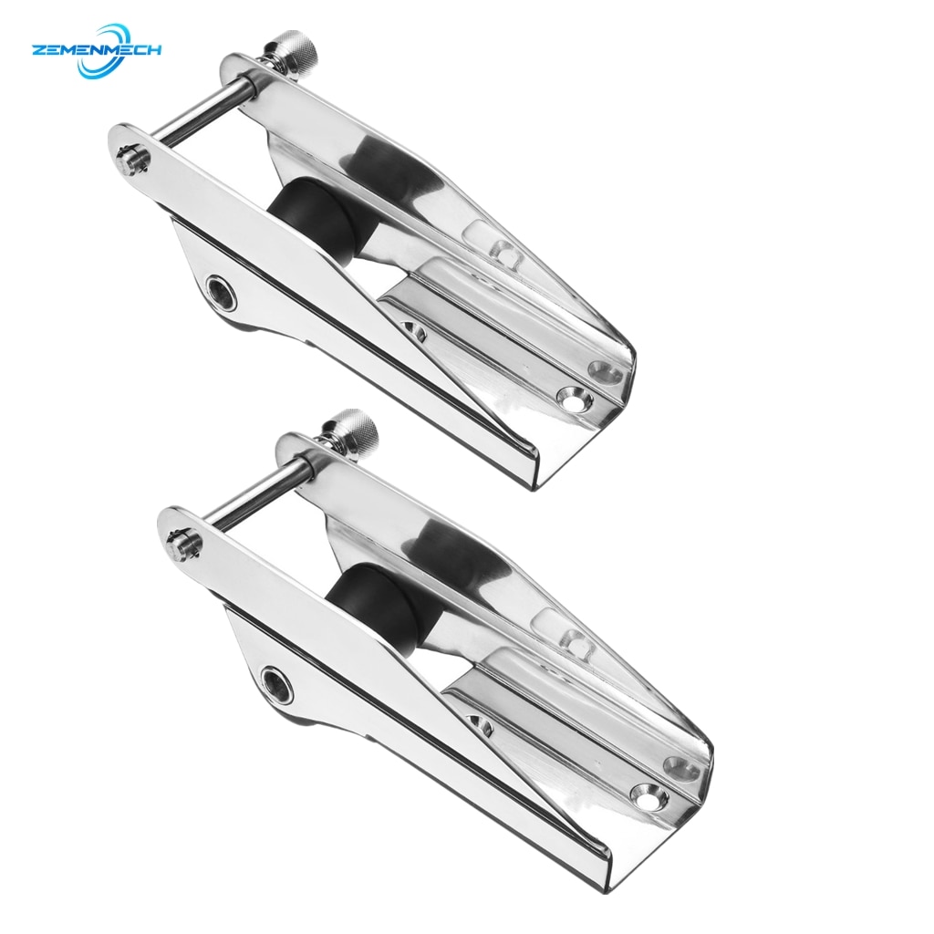 2PC 316 Stainless Steel Heavy Bow Anchor Roller Fixed Anchor Fairlead Marine Boat Docking Nylon Roller Spring Loaded Pin Prevent