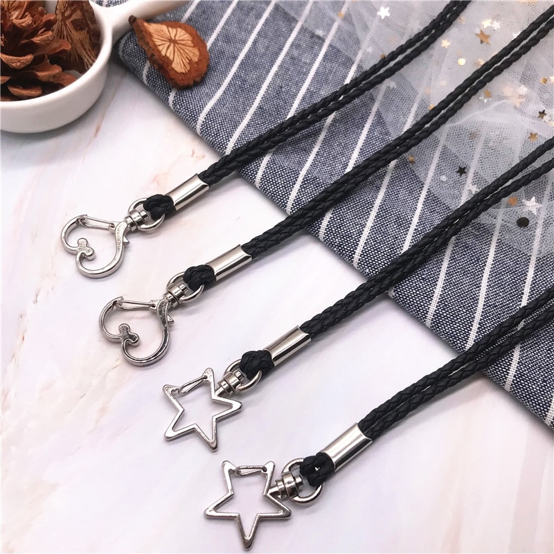 Metall liebe sterne kopf Schlüsselband Weben Nacken Gurt praktisch gurt Kabel Schlüsselband für schlüssel Keychain DIY Hängen Seil keycord schlüssel koord