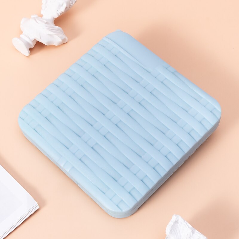 Kleurrijke pp-doos voor het opbergen van maskers, bewaar maskers, doos in rotanvorm, draagbare maskers, studentenmaskeropslag, stofdichte maskerorganizer: Blauw