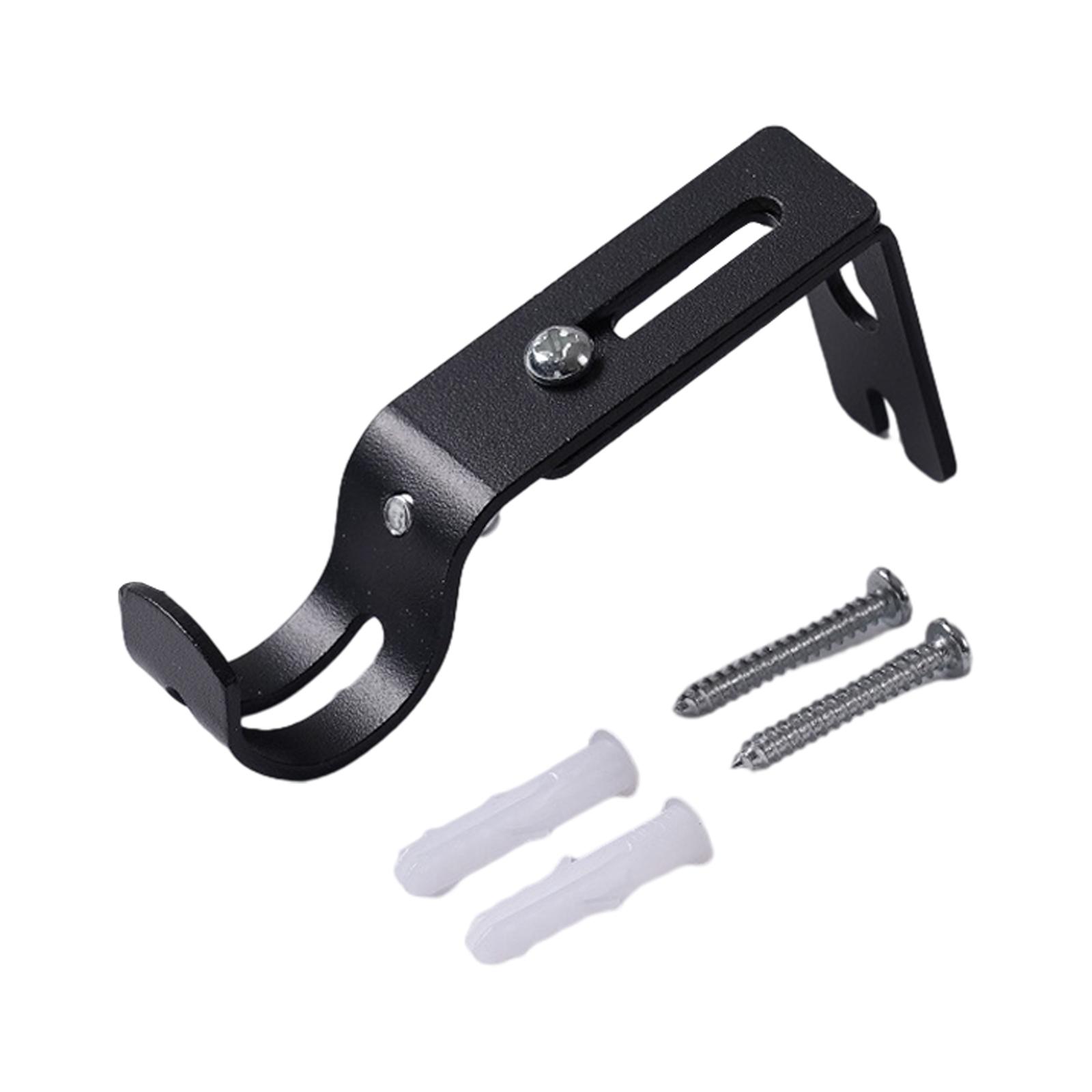 Support de tringle à rideau, Support de tringle simple Portable pour rideau mural, Support de tringle à rideau, cintre pour tringle à rideau de 1 pouce: Black