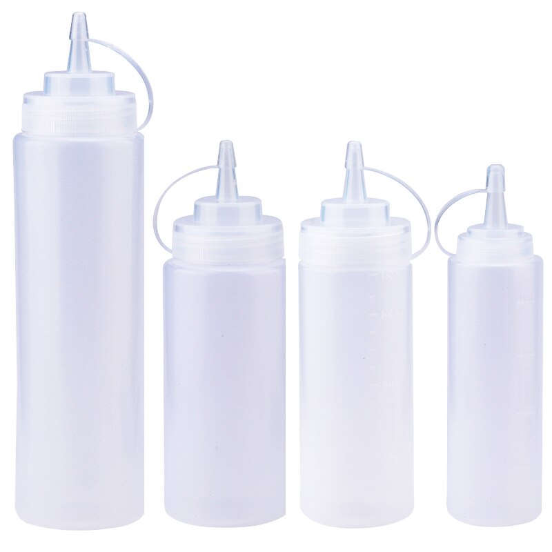 Kunststoff Nadel-nase Salat Dressing quetschen Flasche Ketchup dauerhaft Senf Würze Flaschen Küche Zubehör: Weiß einstellen