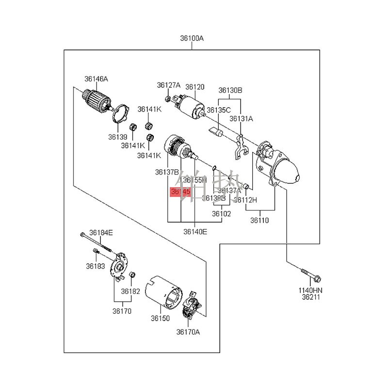 Car overspeed clutch -hyu nda ibr igh twi ng K3K5 starter motor unidirectional gear wheel engine clutch pump assembly