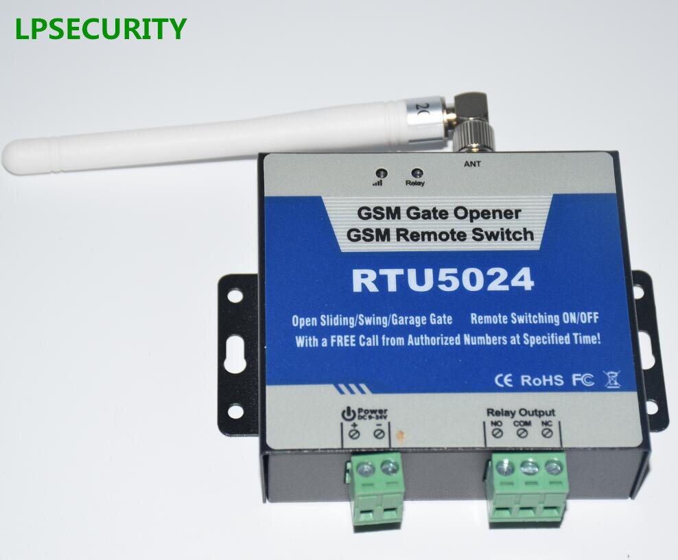 Lpsecurity gsm gate opener relay switch fjernadgangskontrol trådløs døråbner ved gratis opkald king pigeon rtu 5024