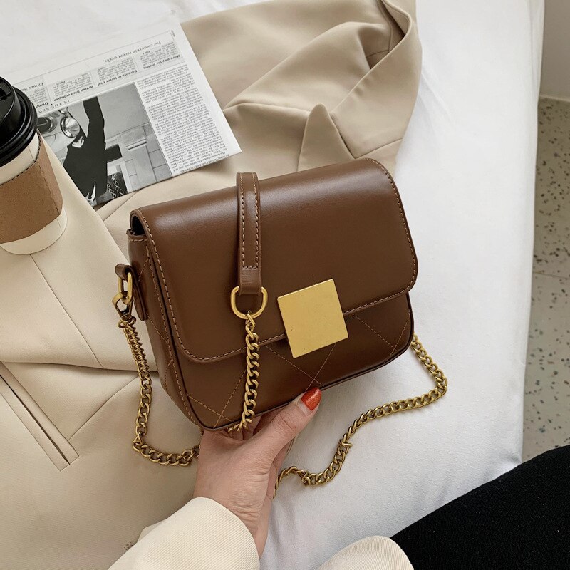 Diamant borduurwerk draad vierkante gesp schoudertas