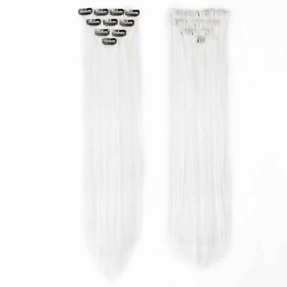 Neitsi 20'' 10pcs/pack Straight Long Single Clip In One Piece Heat Resistant Synthetic Hair Extensions Ombre Hairpiece For Woman