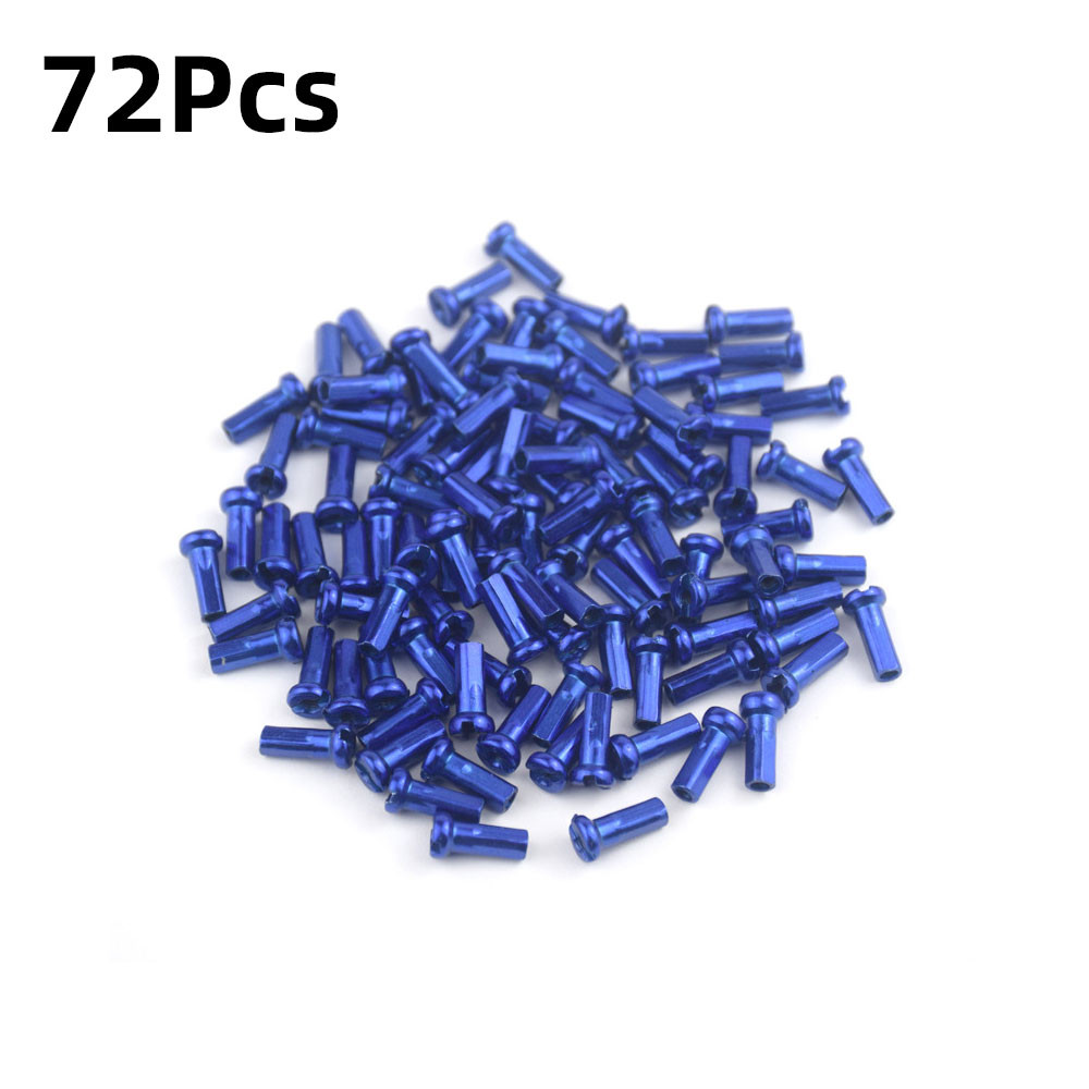 Tapa para radios de bicicleta de 14G, 36/72 Uds., tapa para pezones de rueda de ciclismo para radios de 2mm y 14mm, tetina para radios de rueda colorida: Azul