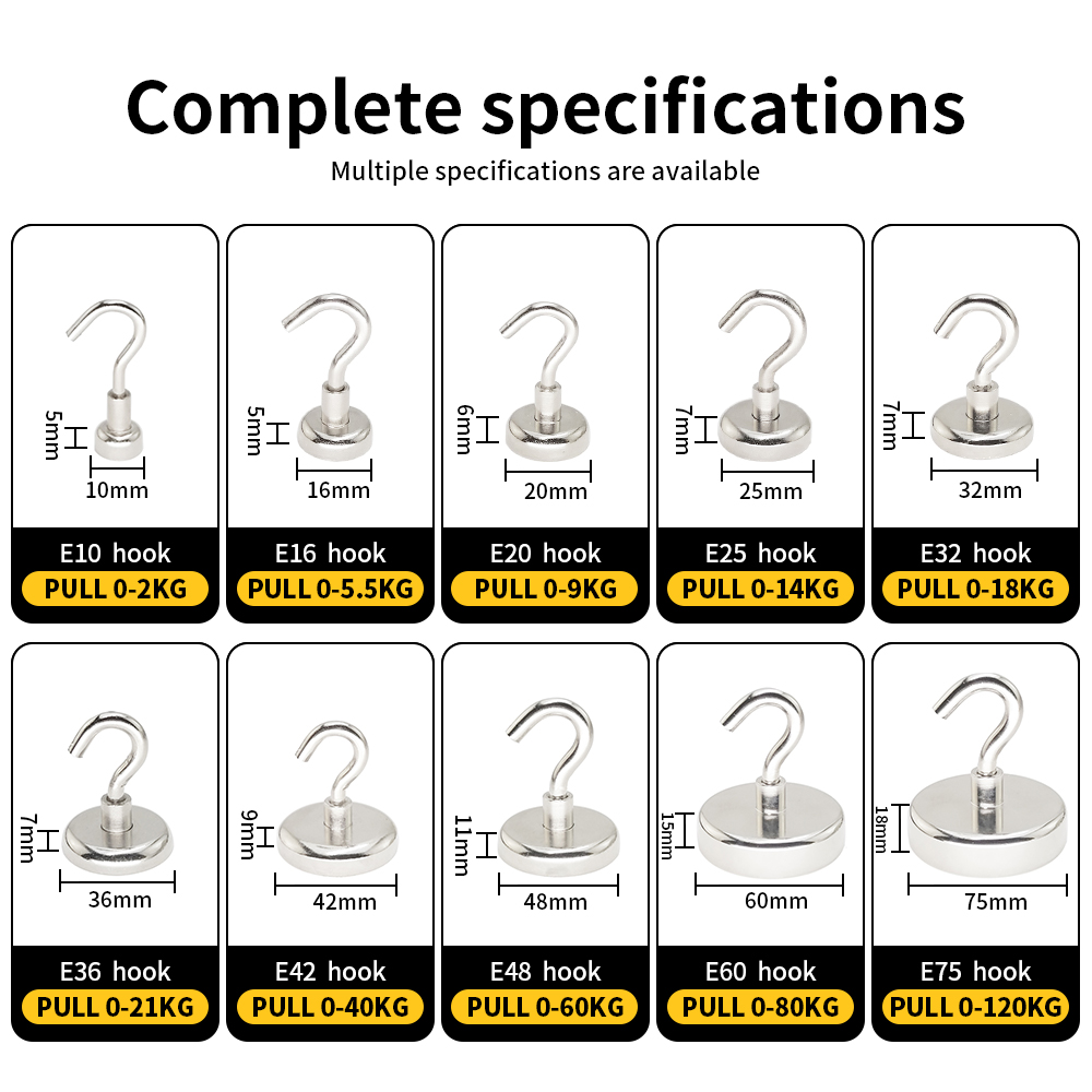 Magnetic Hooks Heavy Duty Strong Magnet Hooks Rust Proof Indoor Outdoor Hanging Kitchen Home Cruise Workplace Office and Garage