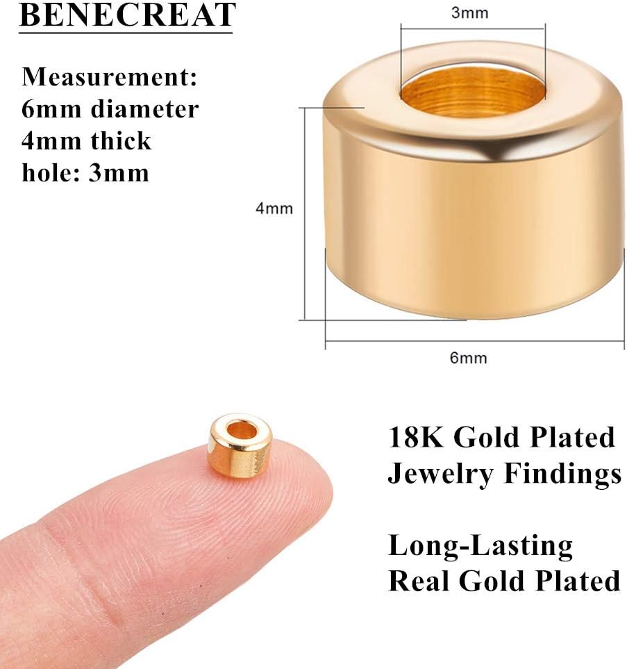 180 stk. 18k forgyldte perler , 3mm 4mm 6mm armbåndsperler glatte metalafstandsperler sømløse guldkugle messing små perler: Grøn