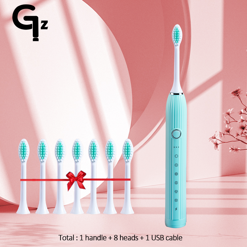 Cepillo de dientes eléctrico N105 para niños y adultos, cepillo recargable con temporizador, 6 modos, 8 cabezales, ipx 7, resistente al agua: YELLOW