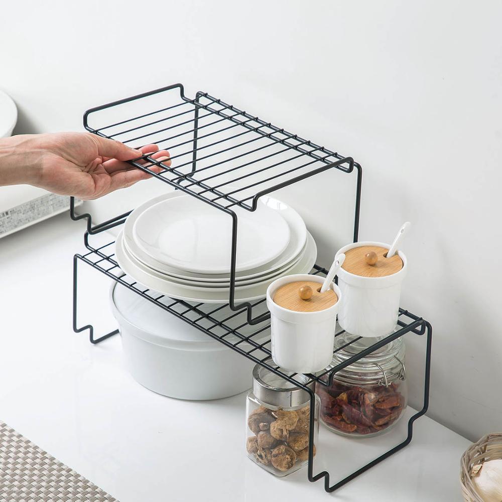 OTHERHOUSE Kitchen Storage Rack Closet Shelf Dish Drying Rack Spice Jars Seasoning Bottles Holder Shelves Kitchen Organizer