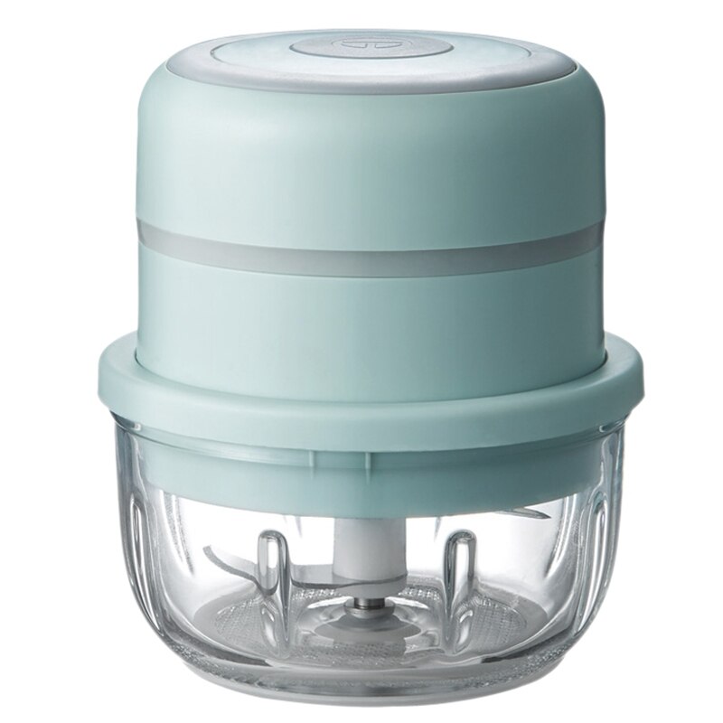 Cordless Electric Mini Food Slicer 150ML,Gl Bowl for Meat Vegetable: Green