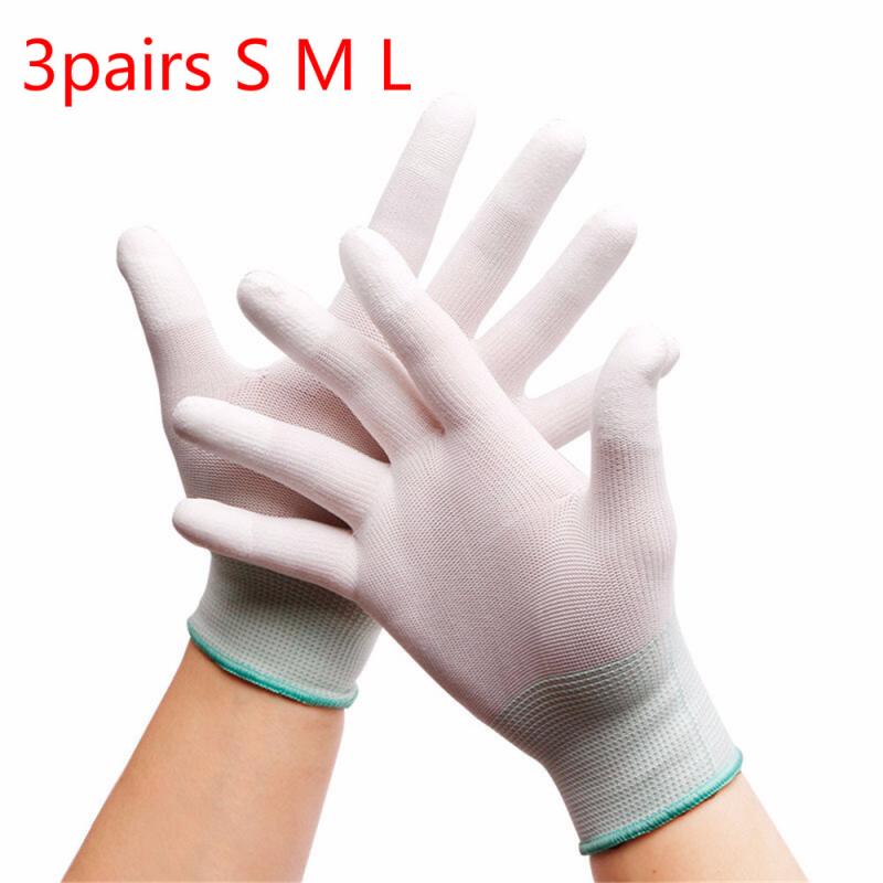 5 paar Antistatik-handschuhe Anti Statische ESD Elektronische Arbeits Handschuhe Pu Beschichtet Palm Beschichtete Finger PC Gleitschutz Für Finger Schutz: 3pairs S M L