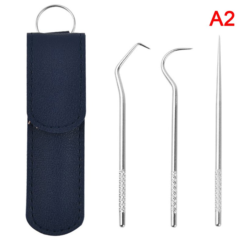 Ensemble de sacs à cure-dents portables en titane, avec supports en métal réutilisable pour les pique-niques en plein air et le Camping: NO.6