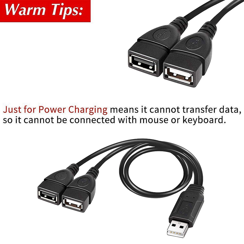 Câble séparateur USB 2.0 A mâle vers double USB femelle, câble de chargeur