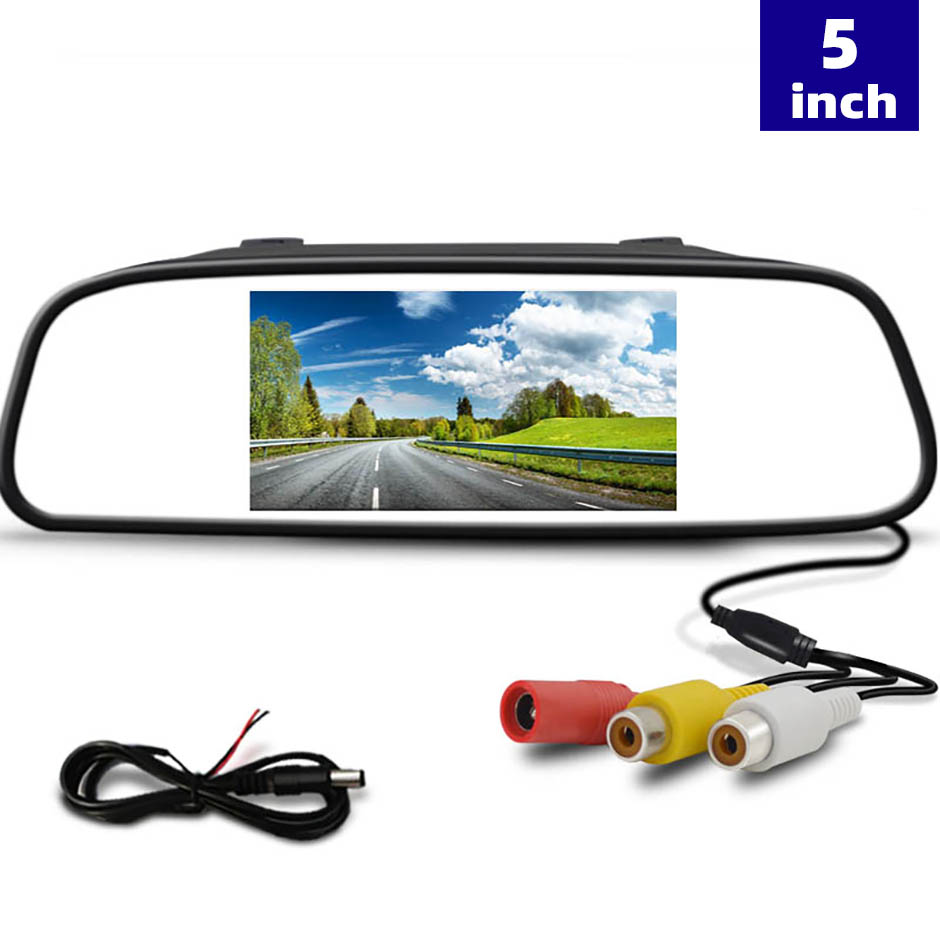 monitor samochodowy HD 4.3/5 cali, składany wyświetlacz LCD HD robić parkowania, robić pojazdów, ciężarówek, vanów, kamperów, kamera cofania.: BIAŁY