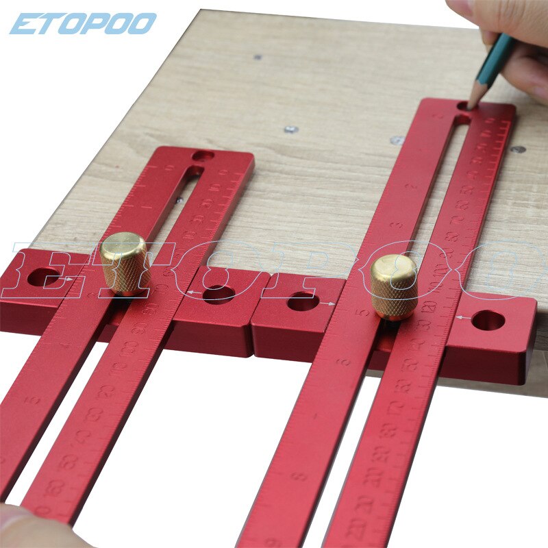 0-250/300mm industrial level Steel Marking Gauge Aluminum Alloy 170/270/370mm Scale Measure Scribing Ruler T-type Hole Ruler