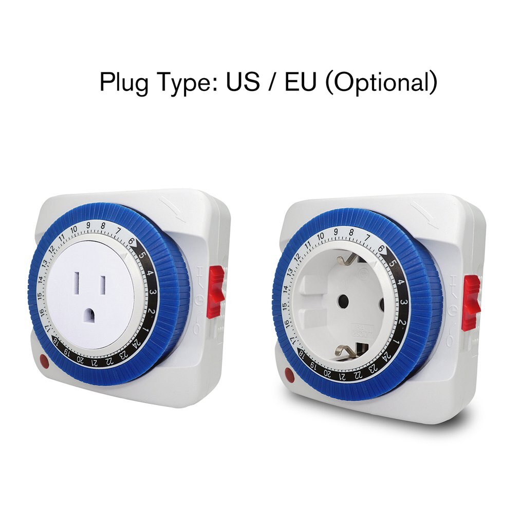 24 Hours Mechanical Programmable Plug in Timer Switch Smart Countdown Indoor Auto Power off Switch Socket