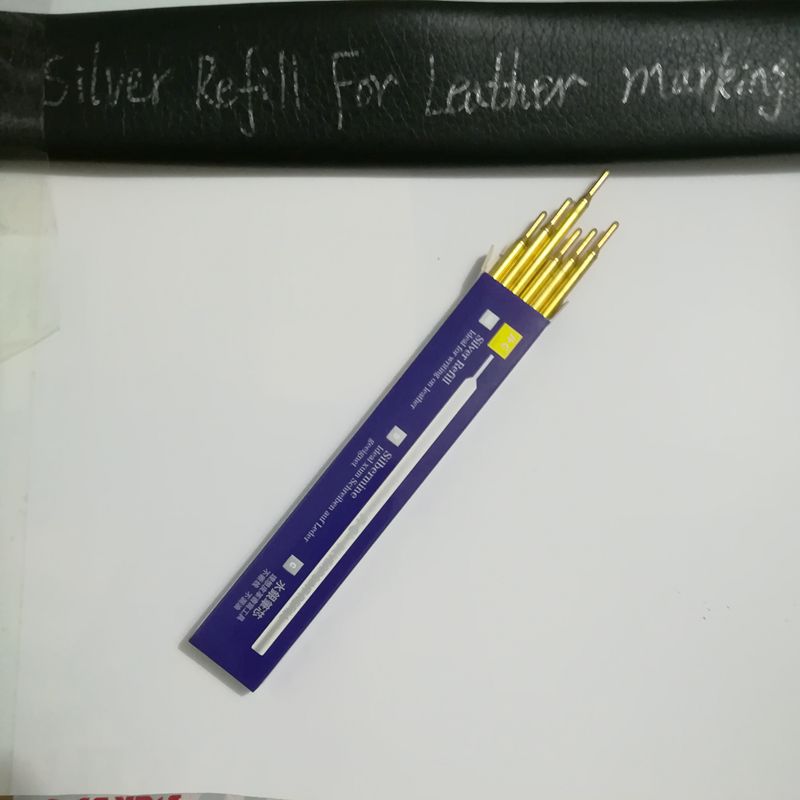Zilveren navulling voor het markeren van leer, navulling voor leermarkers, zilveren pen voor het schrijven op leer en het snijproces van leerlooierijen.