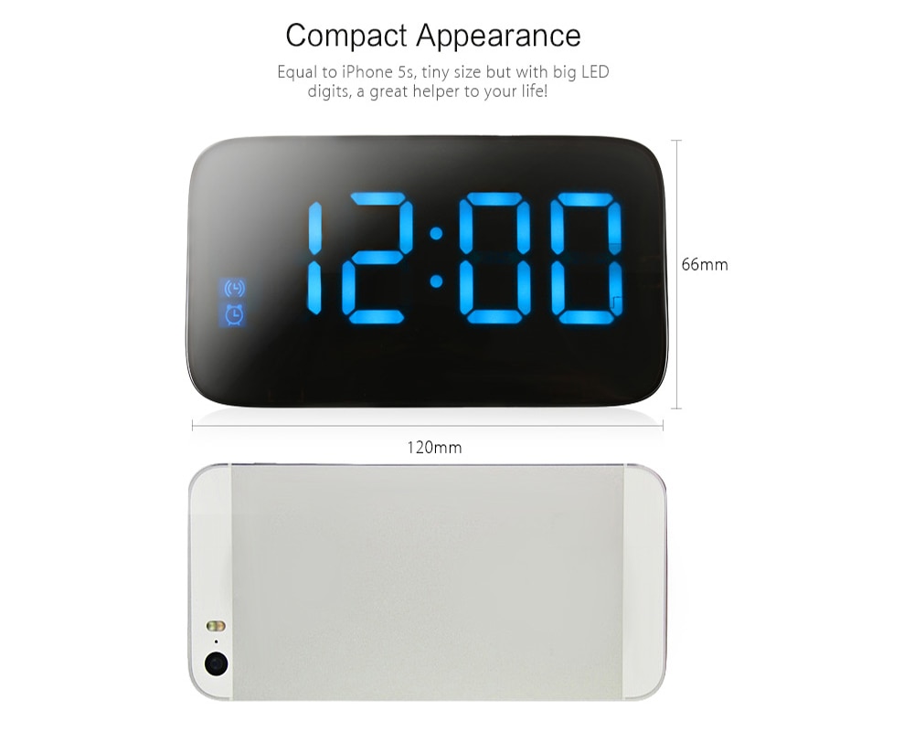 LED Alarm Clock Large LED Display Voice Control Electronic Snooze Backlight Desktop Digital Table Clocks Watch With USB Cable