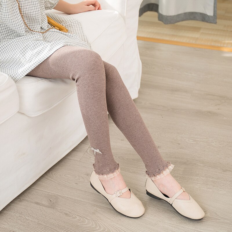 Meisjes Panty Panty Kousen Kant Rand Lente Herfst Dunne Panty Kinderen Leggings Negen Punt Broek Baby Meisje Dans Sokken: E / XL 125-140cm
