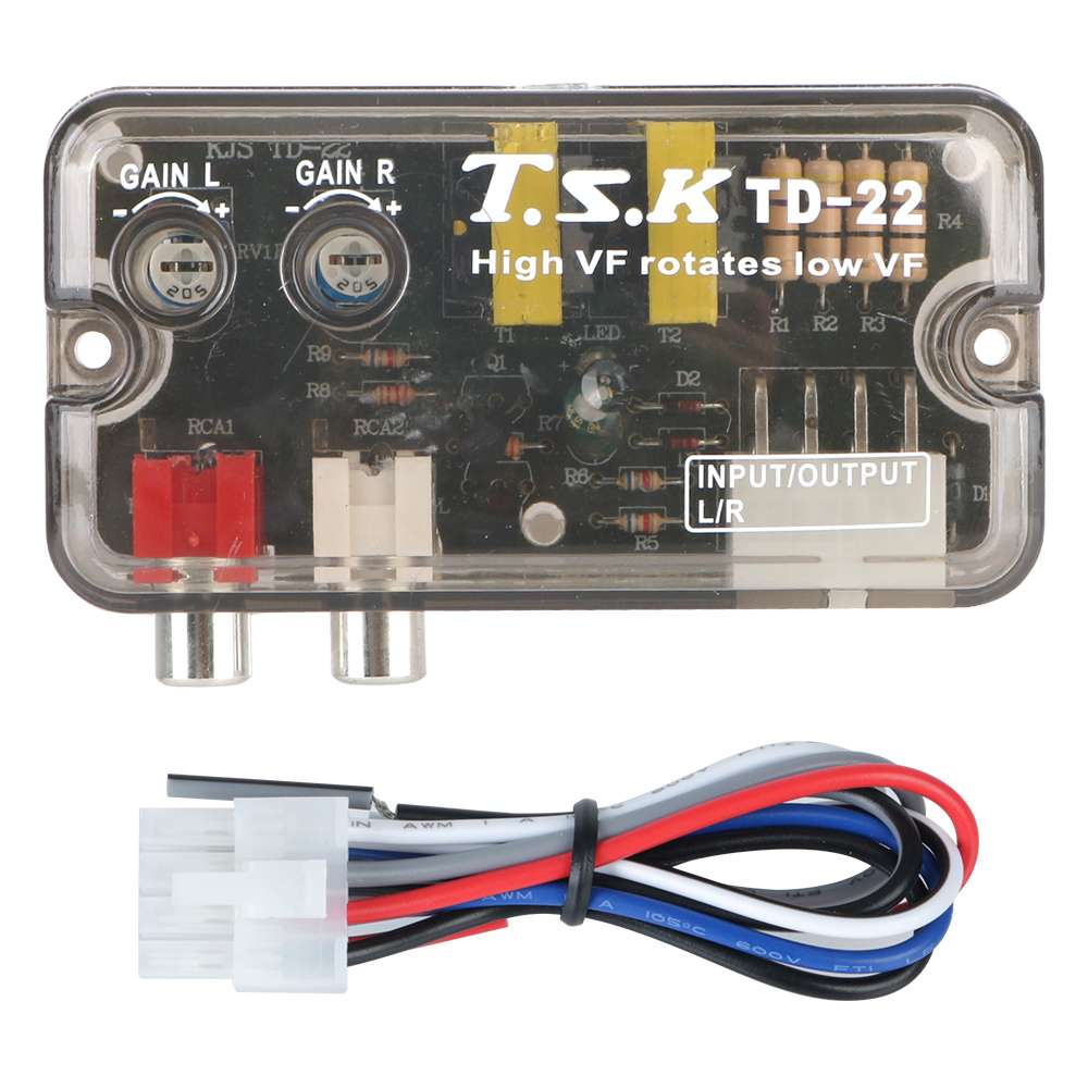 Auto Car Audio Converter Speaker Level Converter Adapter Universal RCA Line 12V: Default Title