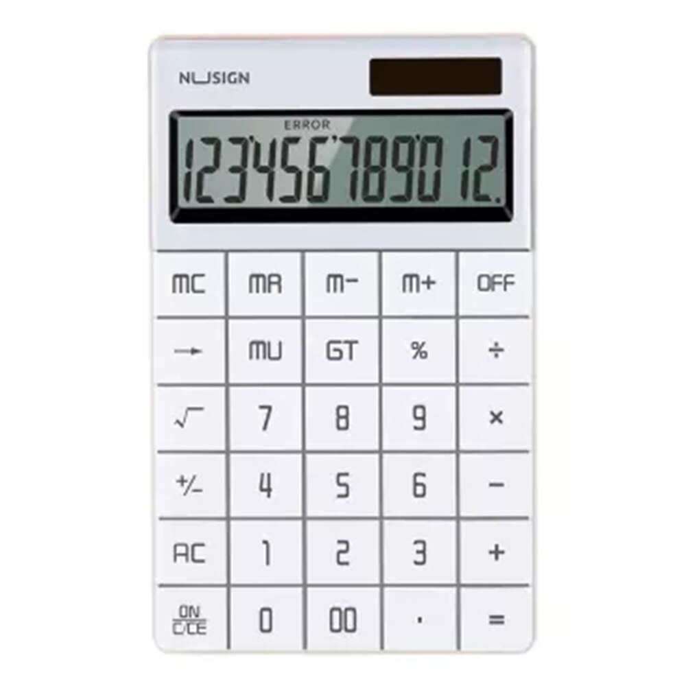 NUSIGN Calculator Widescreen Dual Power Supply School Student Teaching Stationery Calculating Tool Office For Office Home: White