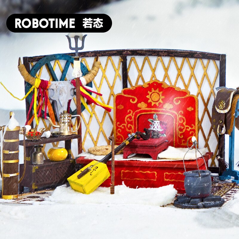 Robotime diy hytte kinesisk stil gårdsplass scene antikk stil liten modell tre håndlaget, sql uttalelser kjøres og returneres