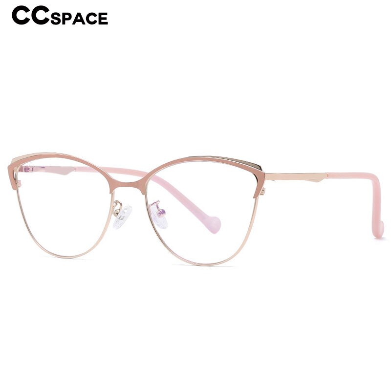 49204 Stainless Steel Eyebrow Glasses Frames Women Optical Computer Glasses