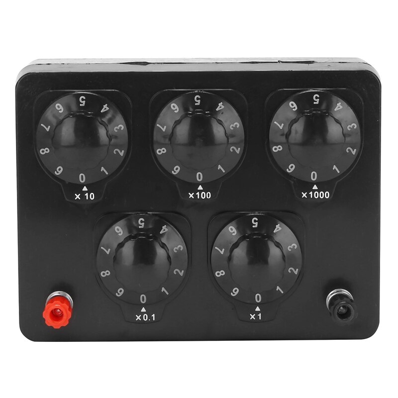 Black Resistance Box Iron Variable Decade Resistor Resistance Box 0-9999.9 Ohm 165X125X60Mm forPhysical Teaching