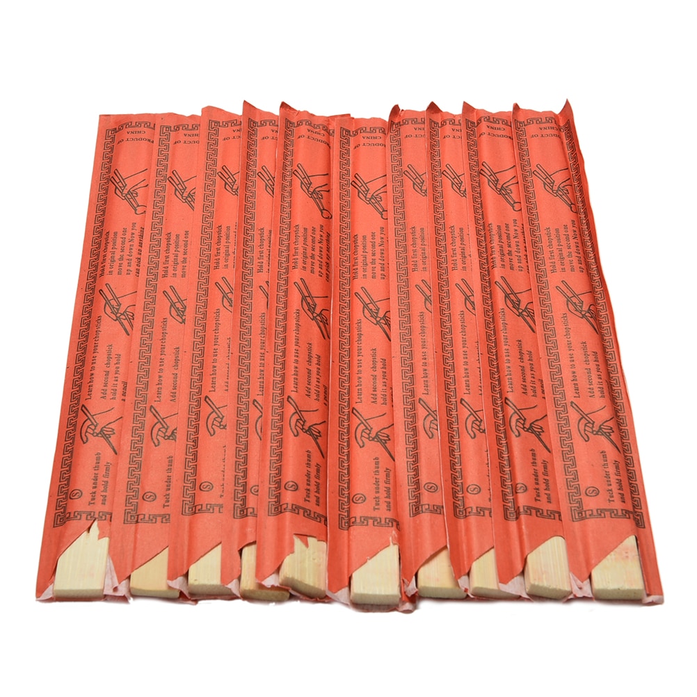 10Pairs Disposable Chinese Bamboo Chopsticks Kari-Out 9" Long Individually wrapped Chop Sticks
