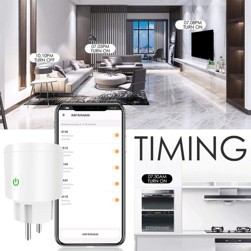 Tuya Zigbee EU plug WIFI wireless socket Smart timer plug voice control home smart power socket with Alexa and Google Assistant