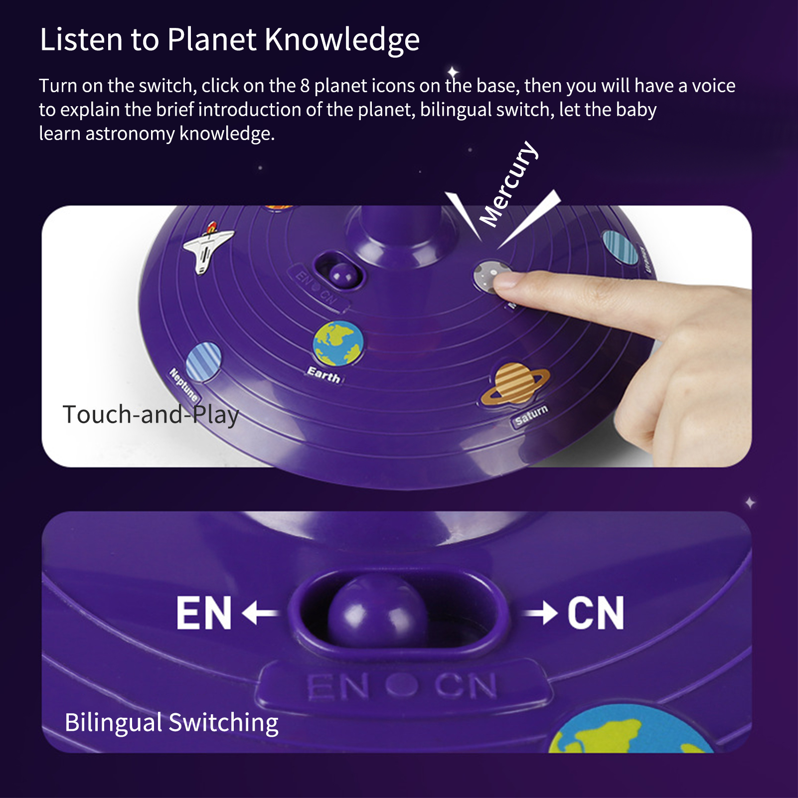 Solar System Planetary Projector 8 Planets DIY Model Kits Voice Projector STEAM Education