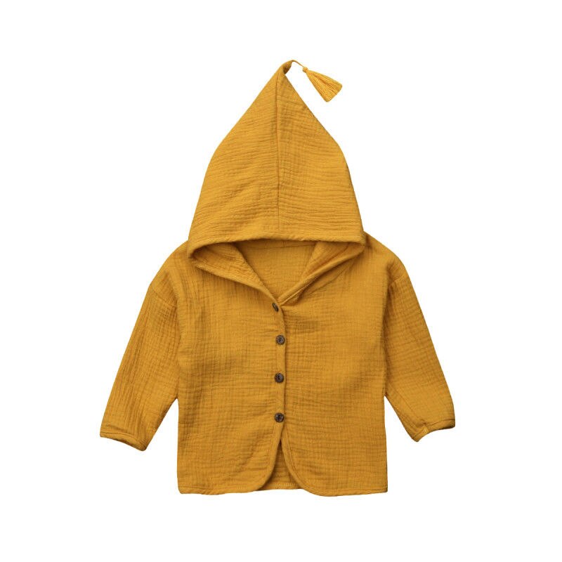 Multitrust Brand Toddler Baby Boys Girls Cotton Cardigan Hoodies Tops Outerwear Coat Yellow Green Clothes: Yellow / 2T