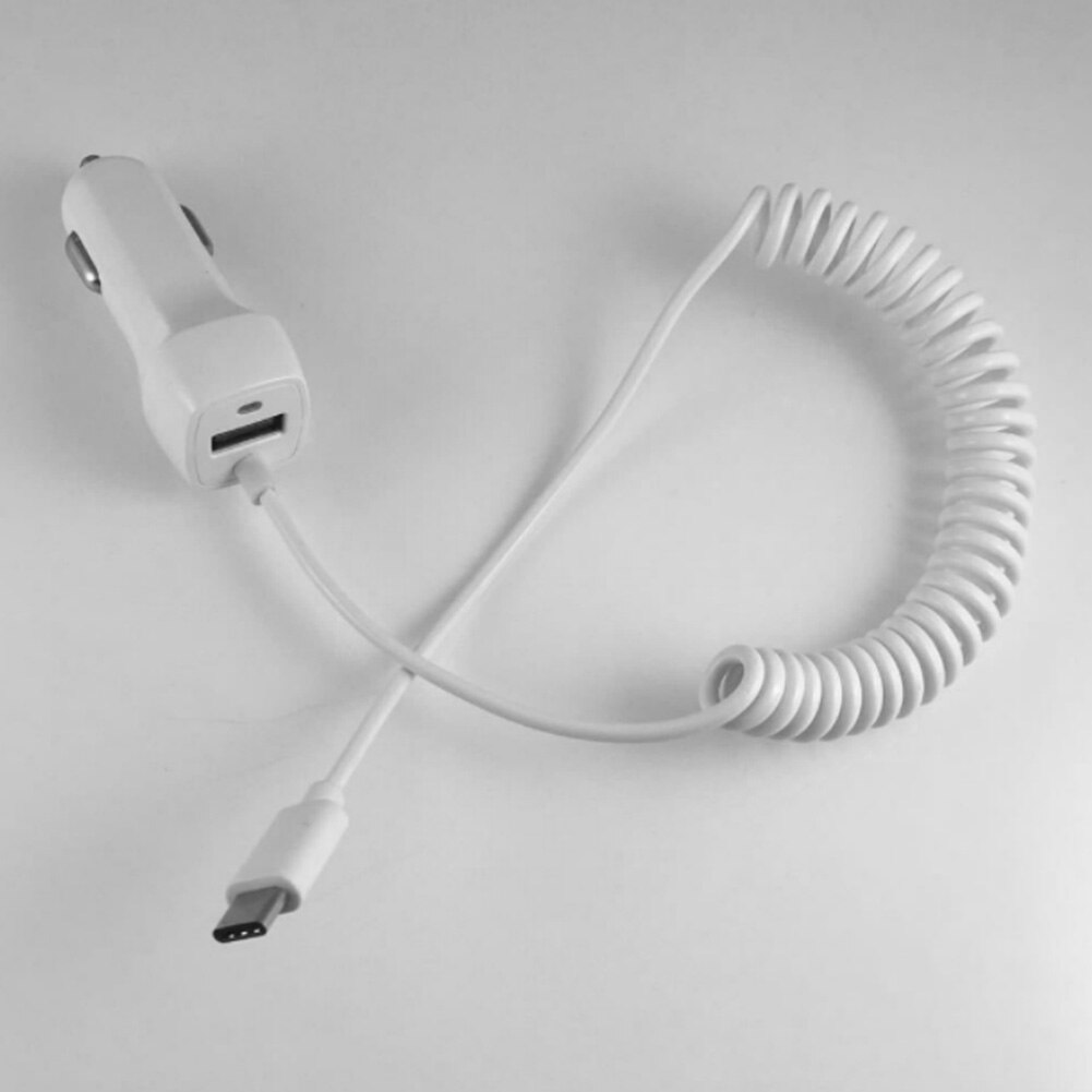 3.1a/15w micro-usb-typ-c-autoladegerät-adapter mit spiralkabel und usb-a-anschluss für samsung-, huawei-, xiaomi-, iphone- und ipad-ladegeräte