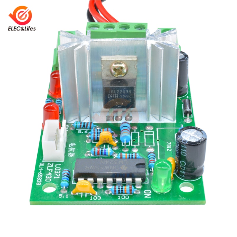 Controlador de velocidad del Motor Reversible CC 6-30V 10A L0371, de 80W, alto Torque ajustable, regulador de velocidad PWM, Control potenciómetro de conmutación